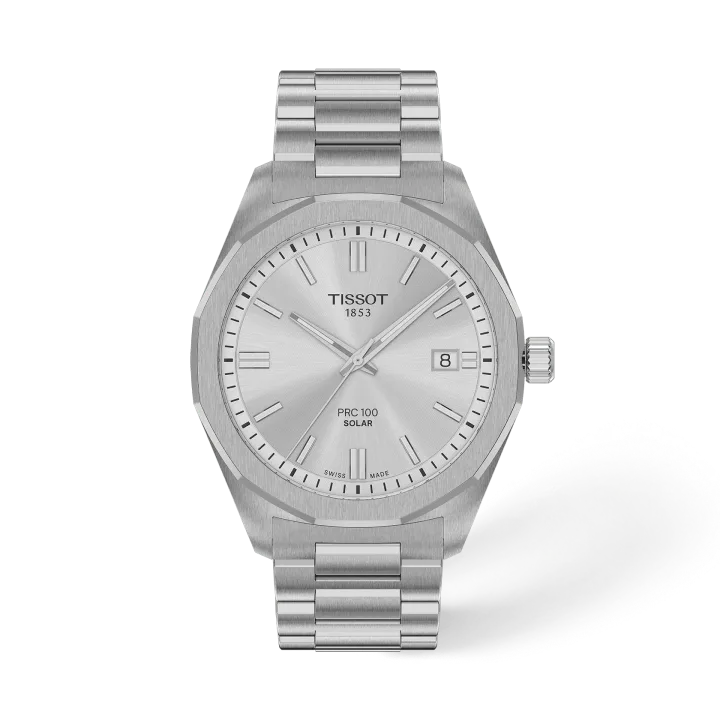 Tissot PRC 100 Solar 39mm mit silber Zifferblatt